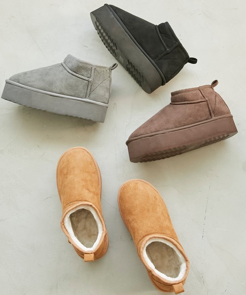 Chaco closet（チャコ クローゼット）の「厚底 ラウンドトゥ ショートブーツ（ブーツ・レディース・ダークブラウン/グレー/ブラウン/ブラック・S/M/L）」の3枚目の写真