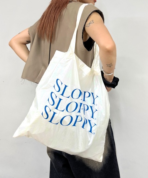 WHO'S WHO gallery（フーズフーギャラリー）の「【SLOPPY/スロッピー】SLOPPYキラキラトート（トートバッグ・レディース・ブラック/サックスブルー/ゴールド/グリーン/ピンク/オフホワイト・FREE）」の2枚目の写真