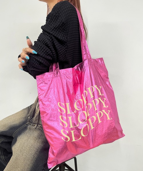 WHO'S WHO gallery（フーズフーギャラリー）の「【SLOPPY/スロッピー】SLOPPYキラキラトート（トートバッグ・レディース・ブラック/サックスブルー/ゴールド/グリーン/ピンク/オフホワイト・FREE）」の5枚目の写真