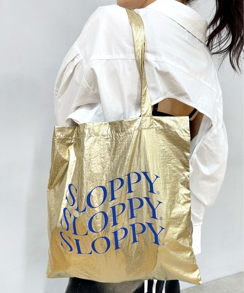 WHO'S WHO gallery（フーズフーギャラリー）の「【SLOPPY/スロッピー】SLOPPYキラキラトート（トートバッグ・レディース・ブラック/サックスブルー/ゴールド/グリーン/ピンク/オフホワイト・FREE）」の6枚目の写真