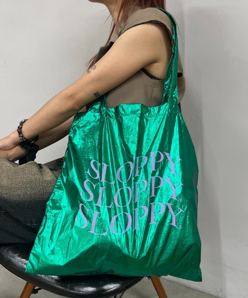 WHO'S WHO gallery（フーズフーギャラリー）の「【SLOPPY/スロッピー】SLOPPYキラキラトート（トートバッグ・レディース・ブラック/サックスブルー/ゴールド/グリーン/ピンク/オフホワイト・FREE）」の9枚目の写真