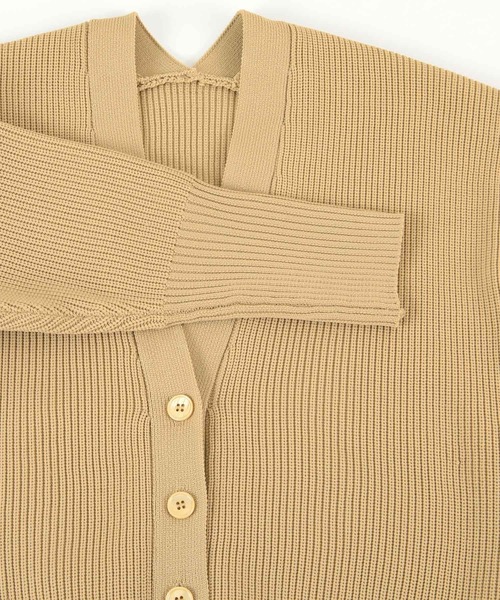 UR'S(ユアーズ)の「Vネックボリュームスリーブニットカーディガン(カーディガン/ボレロ・レディース・ネイビー/ベージュ/グリーン系その他/チャコール/ブラウン・L/S/M)」の11枚目の写真