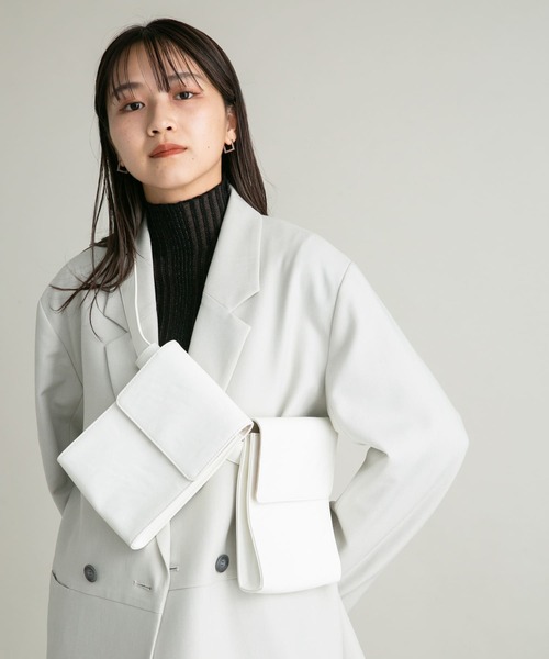 KBF(ケイビーエフ)の「マルチWAYベルトBAG(ショルダーバッグ・レディース・ブラック/ホワイト・ONE)」の5枚目の写真