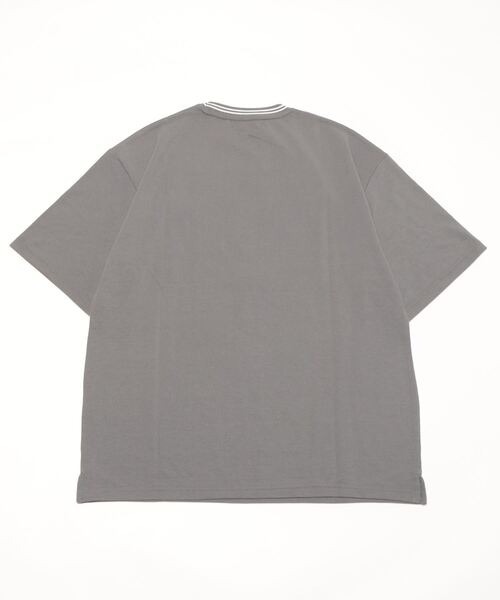 Bling Leads(ブリングリーズ)の「【Bling Leads】鹿の子ライン入り刺繍クルーTシャツ(Tシャツ/カットソー・メンズ・ピンク/チャコールグレー/サックスブルー/ネイビー/ホワイト/ワイン・LARGE/MEDIUM)」の7枚目の写真
