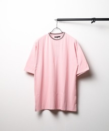 【Bling Leads】鹿の子ライン入り刺繍クルーTシャツ