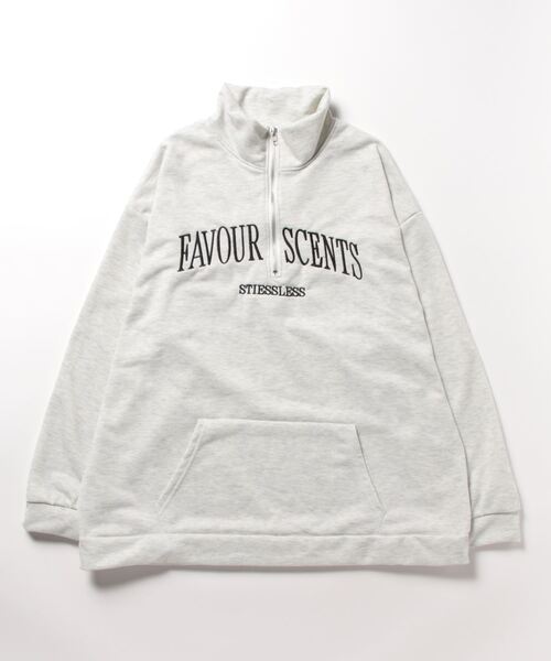 KICKSEWING（キックスウィング）の「KICKSEWING オーバーフィットハーフジップアップスウェット（スウェット・レディース・ブラック/グレー・FREE）」の12枚目の写真