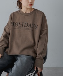 PUAL CE CIN | クロップド丈ロゴプリントスウェットプルオーバー(スウェット)