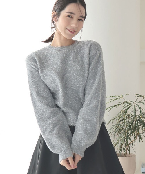 DONOBAN(ドノバン)の「【pufe】グリッターニット(ニット/セーター・レディース・ブラック/ホワイト系その他/シルバー/マルチ・F)」の4枚目の写真