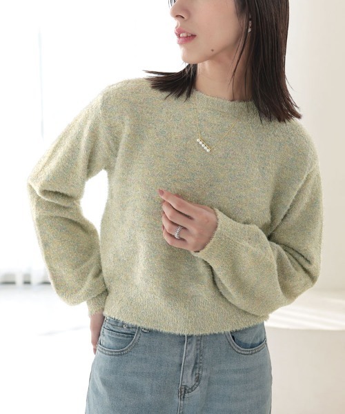 DONOBAN(ドノバン)の「【pufe】グリッターニット(ニット/セーター・レディース・ブラック/ホワイト系その他/シルバー/マルチ・F)」の1枚目の写真