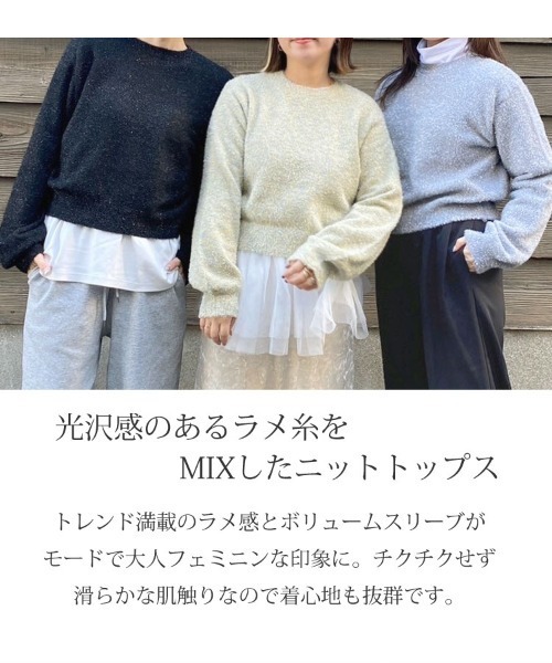 DONOBAN(ドノバン)の「【pufe】グリッターニット(ニット/セーター・レディース・ブラック/ホワイト系その他/シルバー/マルチ・F)」の15枚目の写真