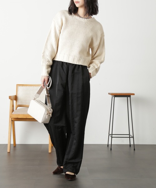 FREE'S MART(フリーズマート)の「◆バックオープンローゲージニット(ニット/セーター・レディース・レッド/グリーン/オフホワイト・FREE)」の9枚目の写真