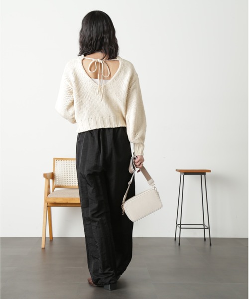 FREE'S MART(フリーズマート)の「◆バックオープンローゲージニット(ニット/セーター・レディース・レッド/グリーン/オフホワイト・FREE)」の10枚目の写真