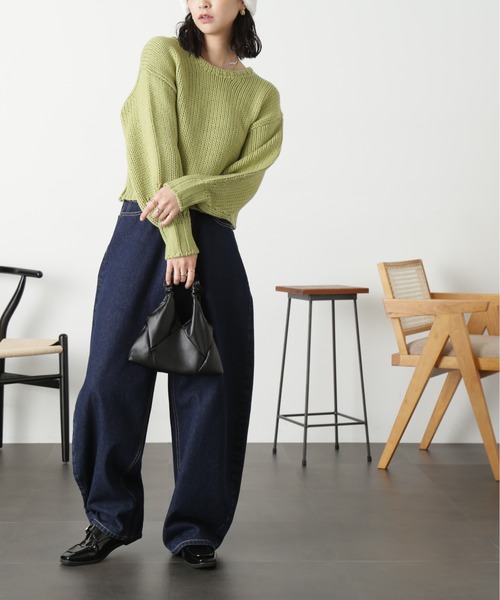 FREE'S MART(フリーズマート)の「◆バックオープンローゲージニット(ニット/セーター・レディース・レッド/グリーン/オフホワイト・FREE)」の18枚目の写真