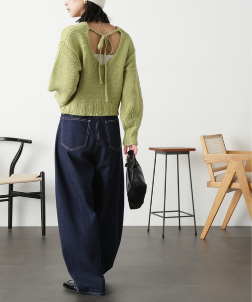 FREE'S MART(フリーズマート)の「◆バックオープンローゲージニット(ニット/セーター・レディース・レッド/グリーン/オフホワイト・FREE)」の19枚目の写真