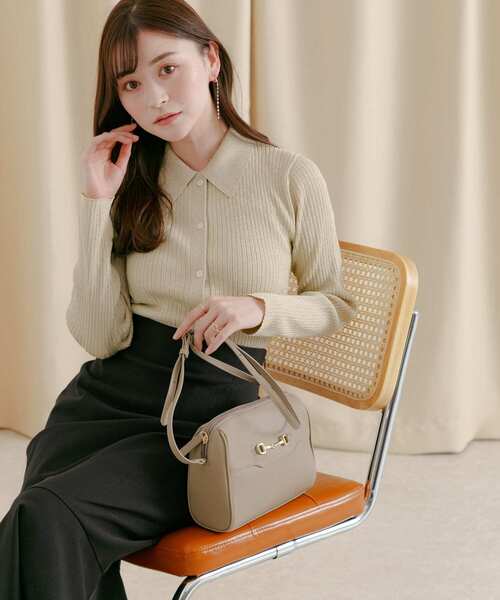 HEYUMM（ヘユム）の「ラメニットコンパクトカーディガン（カーディガン/ボレロ・レディース・グリーン/ベージュ/グレー・ONE）」の6枚目の写真