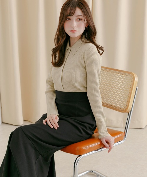 HEYUMM（ヘユム）の「ラメニットコンパクトカーディガン（カーディガン/ボレロ・レディース・グリーン/ベージュ/グレー・ONE）」の8枚目の写真