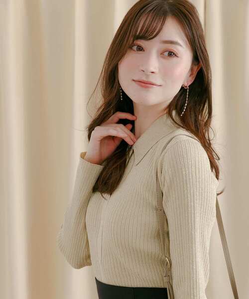 HEYUMM（ヘユム）の「ラメニットコンパクトカーディガン（カーディガン/ボレロ・レディース・グリーン/ベージュ/グレー・ONE）」の10枚目の写真