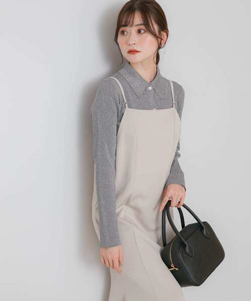 HEYUMM（ヘユム）の「ラメニットコンパクトカーディガン（カーディガン/ボレロ・レディース・グリーン/ベージュ/グレー・ONE）」の16枚目の写真