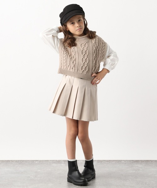 GLOBAL WORK(グローバルワーク)の「2セットケーブルニットワンピース/907730(ワンピース・キッズ・アイボリー/モカ・160cm/150cm/110cm/130cm/120cm/100cm/140cm)」の16枚目の写真