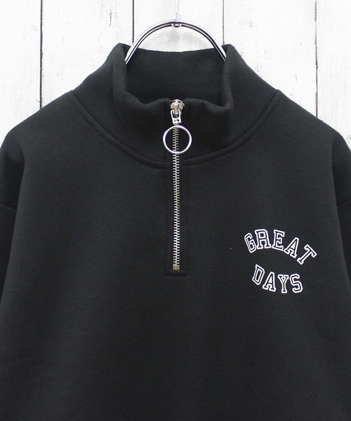 ZI-ON（ジーオン）の「裏起毛 ハーフジップ オーバーサイズ トレーナー（スウェット・キッズ・グリーン系その他/ネイビー/サックスブルー/ブラック/グレー系その他/杢グレー/ブラック系その他/グリーン・120cm/130cm/140cm/150cm/160cm/110cm）」の18枚目の写真