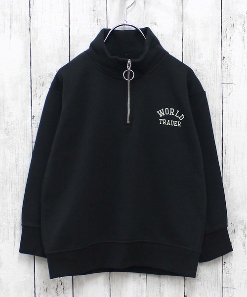 ZI-ON（ジーオン）の「裏起毛 ハーフジップ オーバーサイズ トレーナー（スウェット・キッズ・グリーン系その他/ネイビー/サックスブルー/ブラック/グレー系その他/杢グレー/ブラック系その他/グリーン・120cm/130cm/140cm/150cm/160cm/110cm）」の10枚目の写真