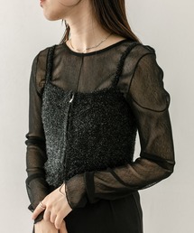 mystic | 【3色展開】シャイニーニットビスチェ(キャミソール)