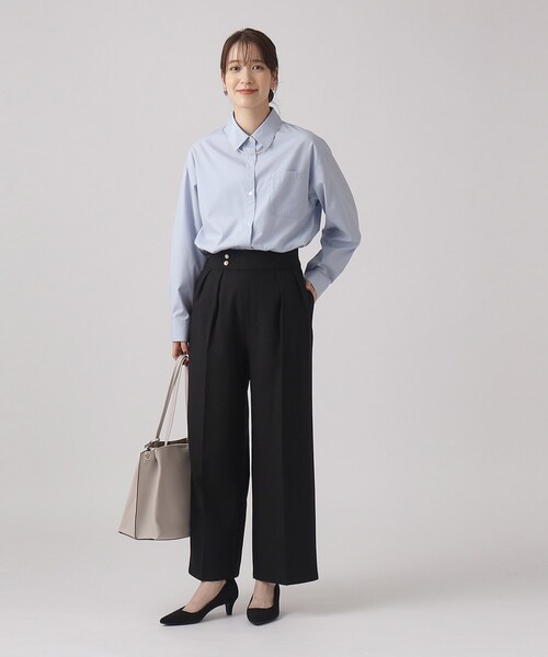 SHOO・LA・RUE（シューラルー）の「◆【洗える】オールシーズン使える ベーシック長袖シャツ（シャツ/ブラウス・レディース・ライトパープル/グリーン系3/ネイビー系2/ブルー系2/ホワイト/ライトブルー・02/03/04）」の20枚目の写真