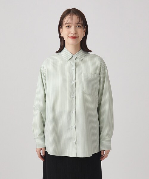 SHOO・LA・RUE（シューラルー）の「◆【洗える】オールシーズン使える ベーシック長袖シャツ（シャツ/ブラウス・レディース・ライトパープル/グリーン系3/ネイビー系2/ブルー系2/ホワイト/ライトブルー・02/03/04）」の18枚目の写真