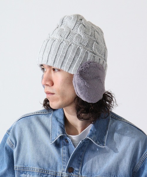 TESTIFY(テスティファイ)の「TESTIFY ファー耳付きケーブルニットキャップ / Cable Fur Ear Watch(ニットキャップ/ビーニー・レディース・モカ/グレー/ブラック/アイボリー・FREE)」の22枚目の写真