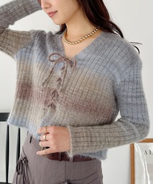 CLEA | グラデーションレースアップニットトップス(ニット/セーター)