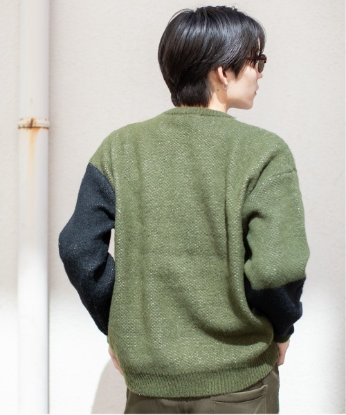 En serio TOKYO(エンソリオトーキョー)の「パネルスイッチ ジャガード クルーネック ニット(ニット/セーター・メンズ・カーキ/チャコールグレー/ブルー・M/L)」の14枚目の写真