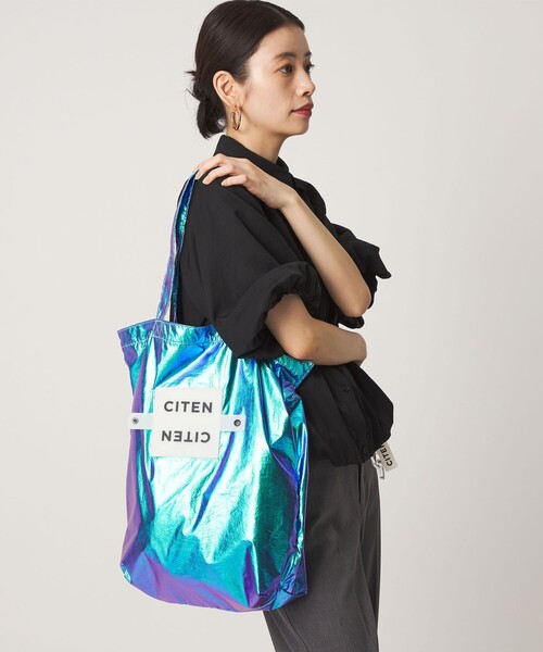 CITEN(シテン)の「<CITEN>クルクルパッチン メタリック トートバッグ(トートバッグ・レディース・ブラック/ライトブルー/シルバー/ゴールド/ホワイト/ロイヤルブルー/ライトピンク/ターコイズブルー系/ケリーグリーン/ライム・FREE)」の4枚目の写真