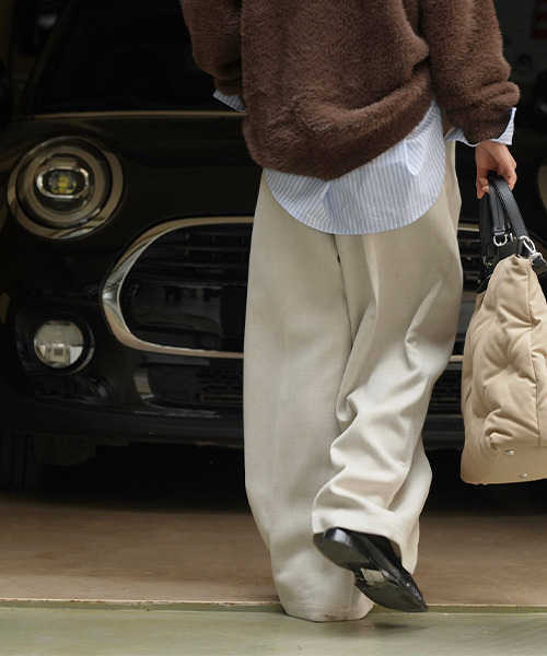 chuclla（チュクラ）の「ウール混 2タック ワイドスラックス chw23a105（スラックス・レディース・ブラック/アイボリー・L/M/S）」の21枚目の写真