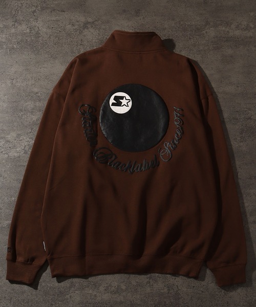 STARTER BLACK LABEL（スターターブラックレーベル）の「【STARTER /スターター】グラフィック発砲プリント 裏起毛 オーバーサイズ スタンドハーフジップ プルオーバー（スウェット・メンズ・ホワイト系/ブラック/ブラウン・M/L/XL）」の6枚目の写真