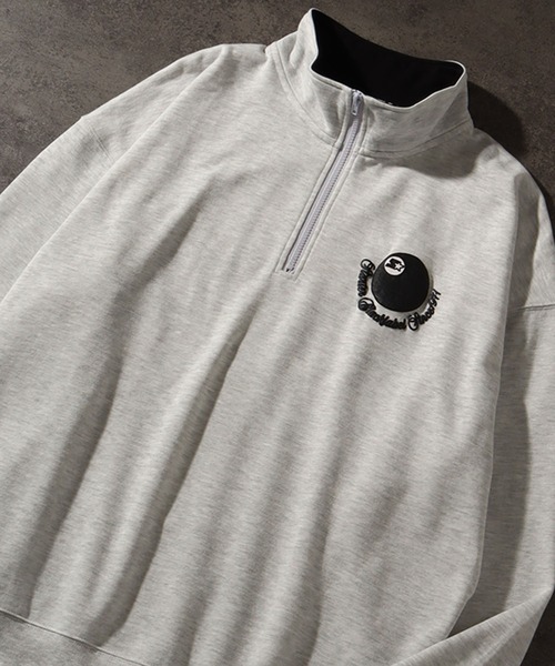 STARTER BLACK LABEL（スターターブラックレーベル）の「【STARTER /スターター】グラフィック発砲プリント 裏起毛 オーバーサイズ スタンドハーフジップ プルオーバー（スウェット・メンズ・ホワイト系/ブラック/ブラウン・M/L/XL）」の7枚目の写真