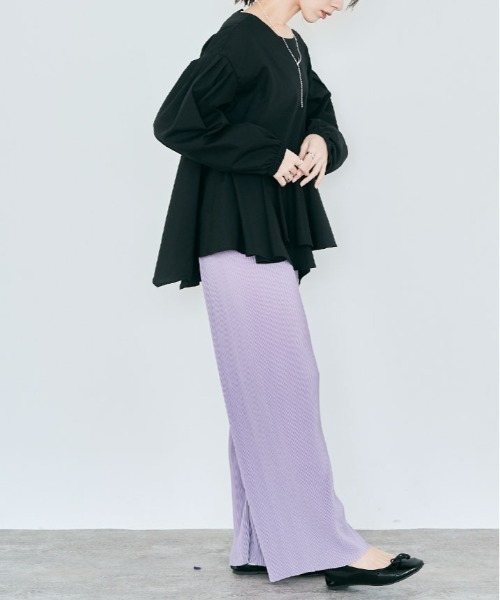 kirakiraShop(キラキラショップ)の「ラッフル ペプラム ブラウス(シャツ/ブラウス・レディース・ライトグレー/ブラック/オフホワイト/ブラウン/ブルー・M/L)」の7枚目の写真