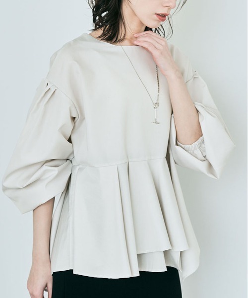 kirakiraShop(キラキラショップ)の「ラッフル ペプラム ブラウス(シャツ/ブラウス・レディース・ライトグレー/ブラック/オフホワイト/ブラウン/ブルー・M/L)」の11枚目の写真