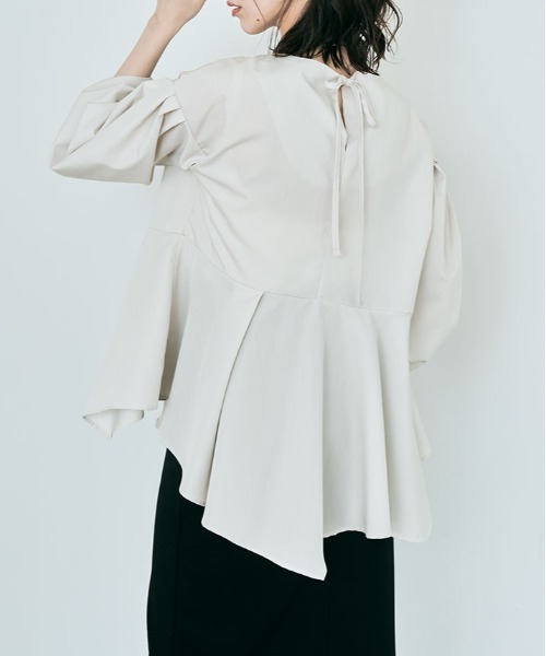 kirakiraShop(キラキラショップ)の「ラッフル ペプラム ブラウス(シャツ/ブラウス・レディース・ライトグレー/ブラック/オフホワイト/ブラウン/ブルー・M/L)」の18枚目の写真