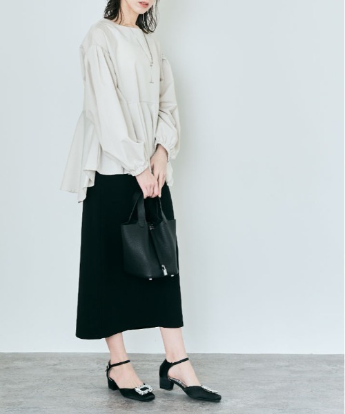 kirakiraShop(キラキラショップ)の「ラッフル ペプラム ブラウス(シャツ/ブラウス・レディース・ライトグレー/ブラック/オフホワイト/ブラウン/ブルー・M/L)」の20枚目の写真