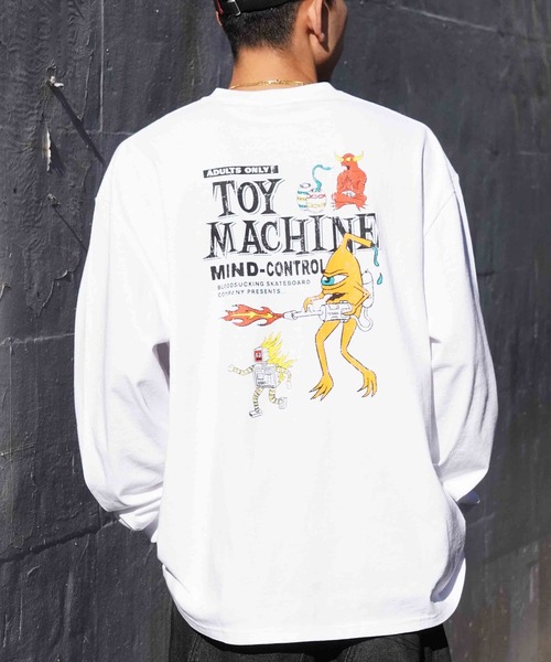 TOY MACHINE(トイ マシーン)の「【ムラサキスポーツ限定】TOY MACHINE/トイマシーン ロンT 長袖 オーバーサイズ バックプリント MTMPELT6(Tシャツ/カットソー・メンズ・ホワイト/ブラック・XL/M/L)」の1枚目の写真