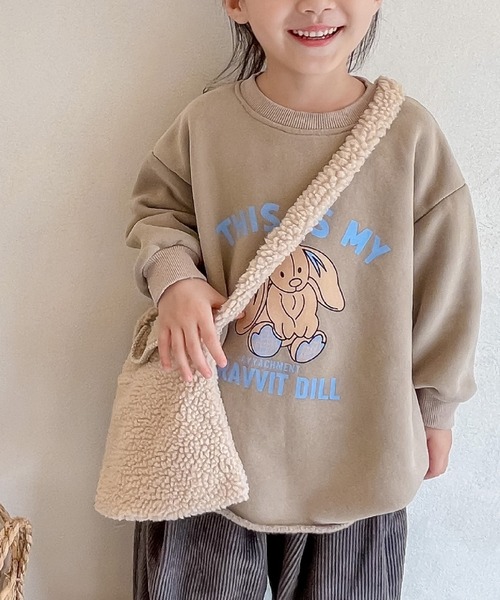 aimoha（アイモハ）の「【aimoha-KIDS-】子供服　モコモコショルダーバッグ（ショルダーバッグ・キッズ・ブラウン/オフホワイト・FREE）」の5枚目の写真
