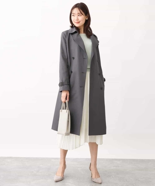 OFUON le MK（オフオンルエムケー）の「[セットアップ対応]ジョーゼットプリーツスカート/洗える（スカート・レディース・アイボリー/ブラック・36/38/40）」の3枚目の写真