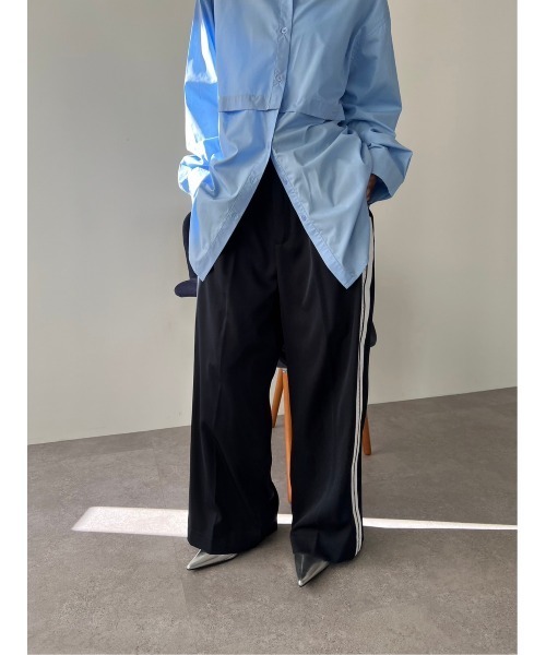 HANNE(アン)の「サイドラインワイドパンツ(チノパンツ・レディース・ネイビー/ベージュ・FREE)」の20枚目の写真