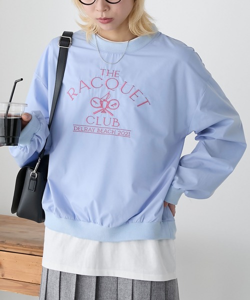 BONLECILL(ボンルシール)の「ロゴ刺繍ブロードリブプルオーバー(その他トップス・レディース・ブルー/アイボリー/ブラック/レッド・FREE)」の3枚目の写真