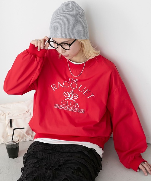 BONLECILL(ボンルシール)の「ロゴ刺繍ブロードリブプルオーバー(その他トップス・レディース・ブルー/アイボリー/ブラック/レッド・FREE)」の5枚目の写真