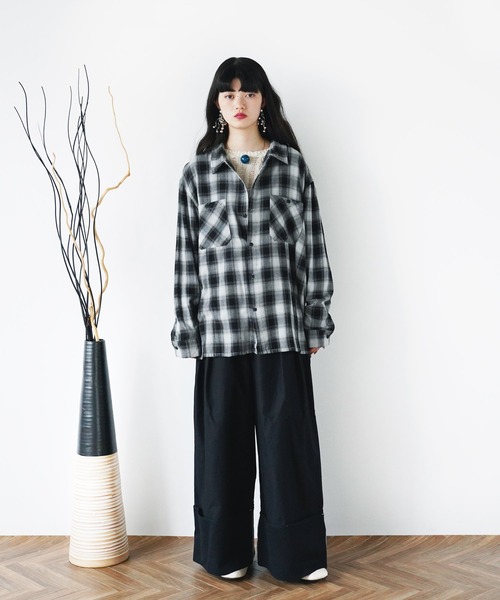 Aphlotus(アプロタス)の「ダブルポケット オンブレーチェックシャツ 【セレクトアイテム】(シャツ/ブラウス・メンズ・ベージュ/ブラック・X-LARGE/LARGE)」の8枚目の写真