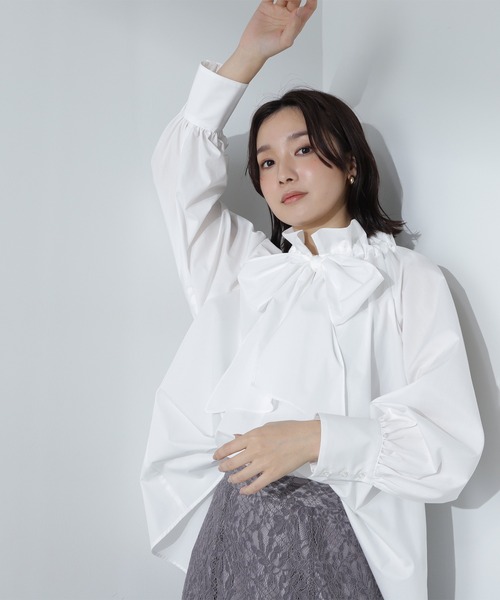 NATURAL BEAUTY BASIC(ナチュラルビューティーベーシック)の「◇ビックボウブラウス(シャツ/ブラウス・レディース・ホワイト系その他/オフホワイト/ピンク系その他/ブルー・MEDIUM/SMALL)」の19枚目の写真
