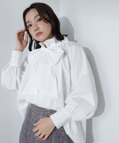 NATURAL BEAUTY BASIC(ナチュラルビューティーベーシック)の「◇ビックボウブラウス(シャツ/ブラウス・レディース・ホワイト系その他/オフホワイト/ピンク系その他/ブルー・MEDIUM/SMALL)」の20枚目の写真