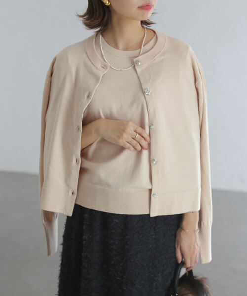 La TOTALITE（ラトータリテ）の「《追加2》ビジューアンサンブル（アンサンブル・レディース・ベージュ/イエロー/ブラック/グレー・FREE）」の3枚目の写真