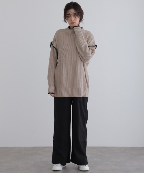 ElegChic(エレグシック)の「ハイネック配色ボリュームニット(ニット/セーター・レディース・ブラック系その他/ベージュ系その他・M)」の16枚目の写真